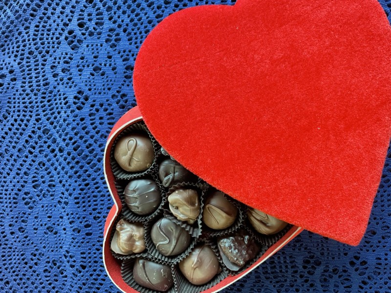 Valentine's Day Velvet Heart Chocolate Box